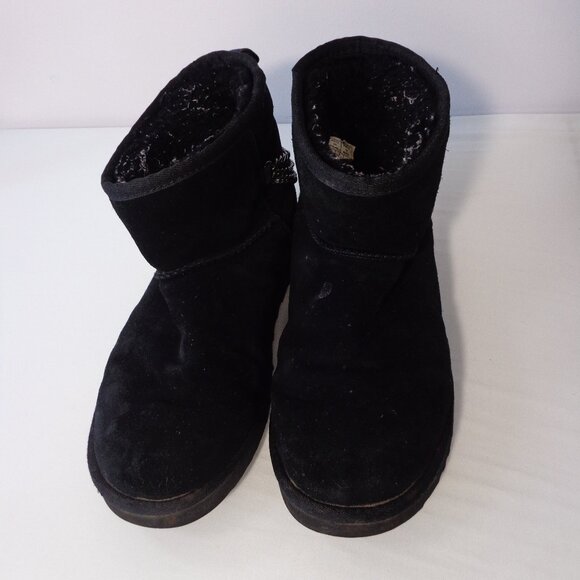 Ugg Australia Women's Classic Mini Chains Boot Black Size 7 - Picture 2 of 7